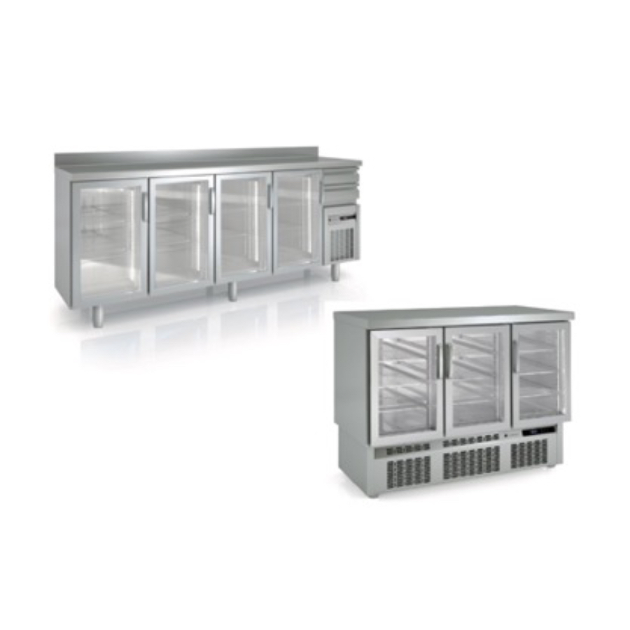 BAR REFRIGERATED COUNTERS WITH GLASS DOORS