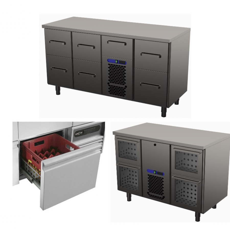 BAR REFRIGERATED COUNTER WITH DRAWERS FOR BEVERAGES