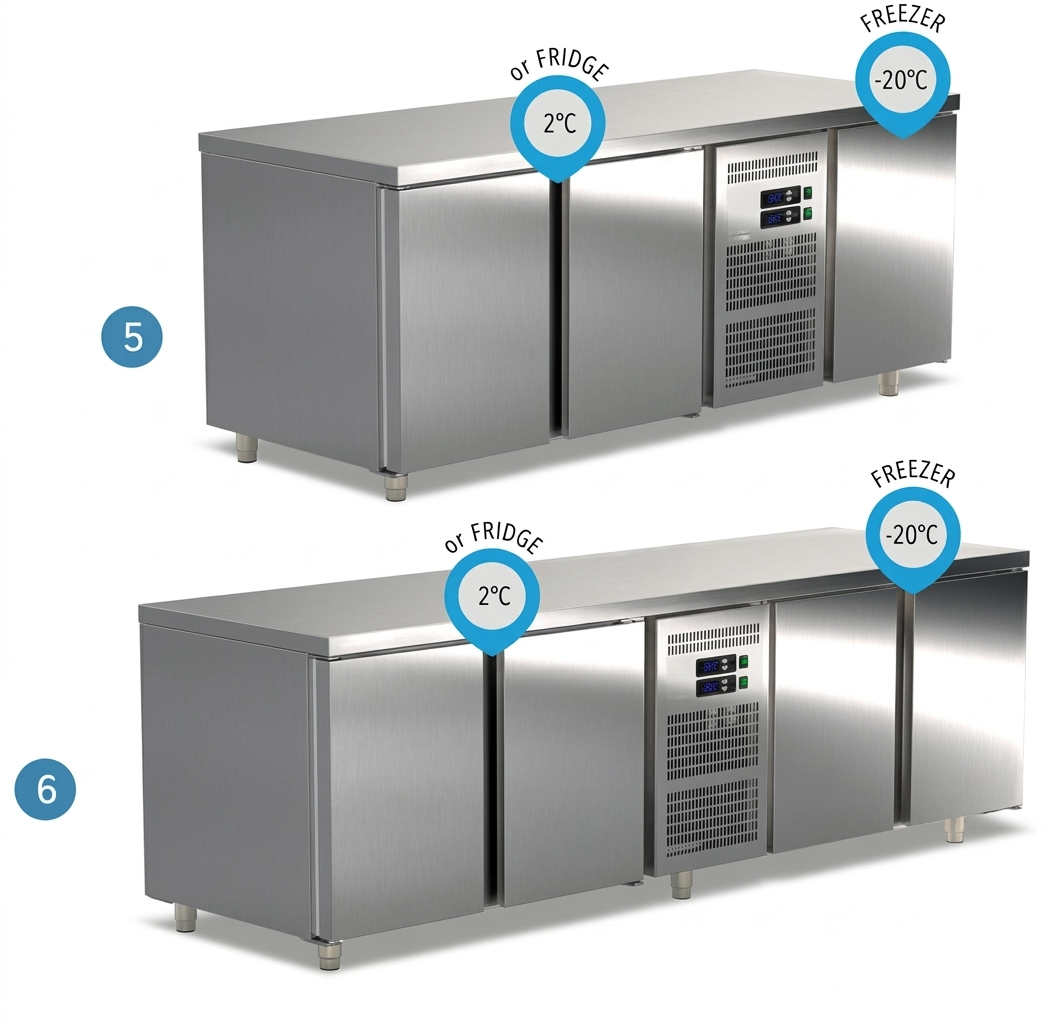 DUAL TEMPERATURE FRIDGE / FREEZER COUNTERS