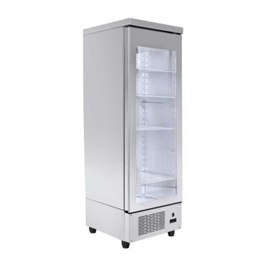 FRIDGE WITH GLASS DOORS 60x64 cm