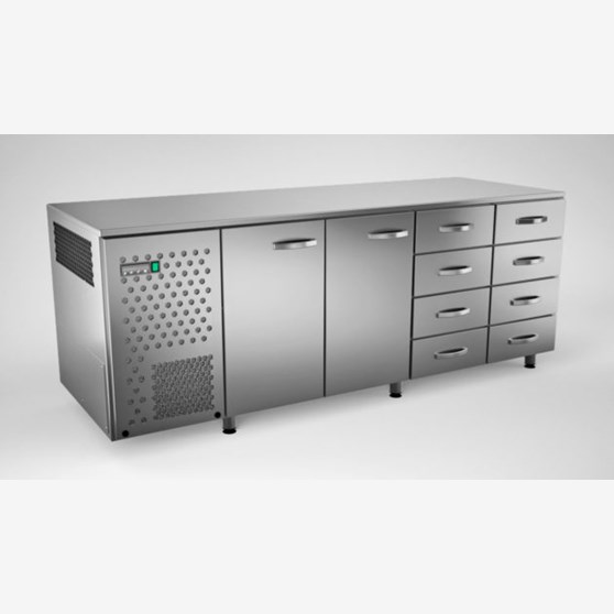 COOLING COUNTER 2 DOORS + 8 DRAWERS GN 1/1