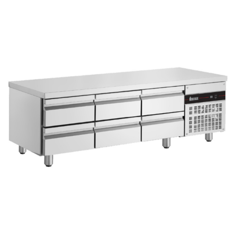 LOW COOLING COUNTER WITH 6 DRAWERS