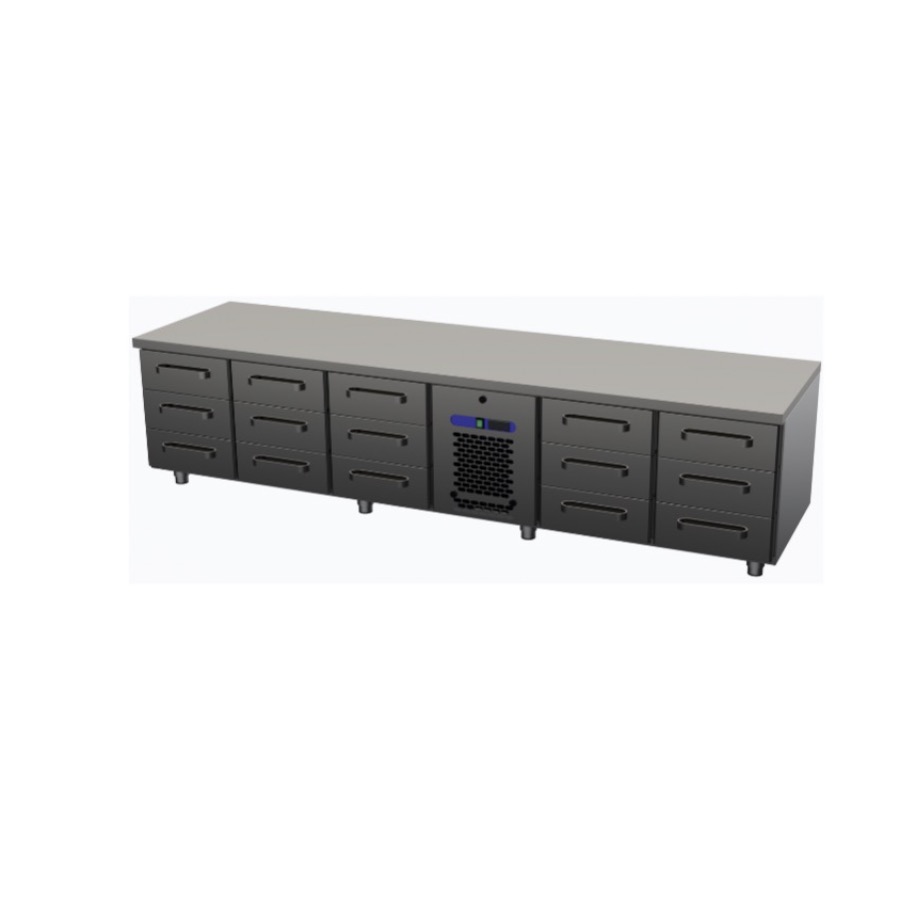 LOW COOLING COUNTER / CHEF BASE  15 DRAWERS