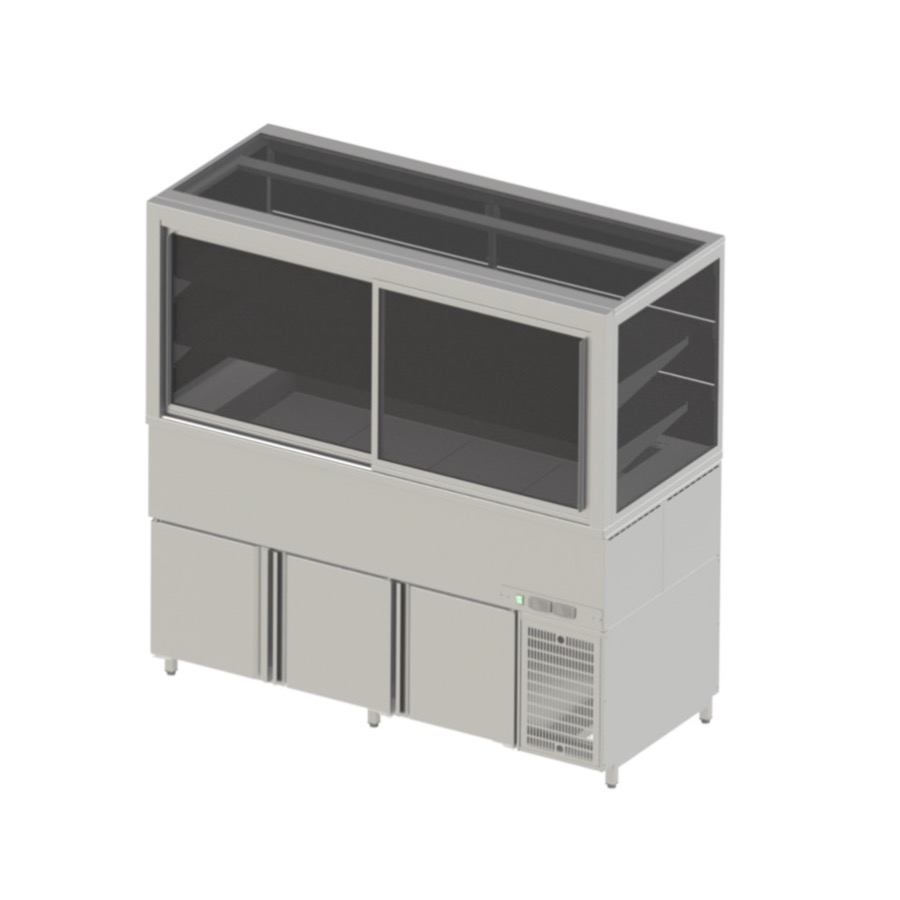REFRIGERATED SELF SERVICE DISPLAY WITH REFRIGERATED CABINET 1600MM