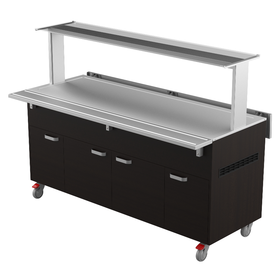 HEATED BUFFET TROLLEY FLAT TOP