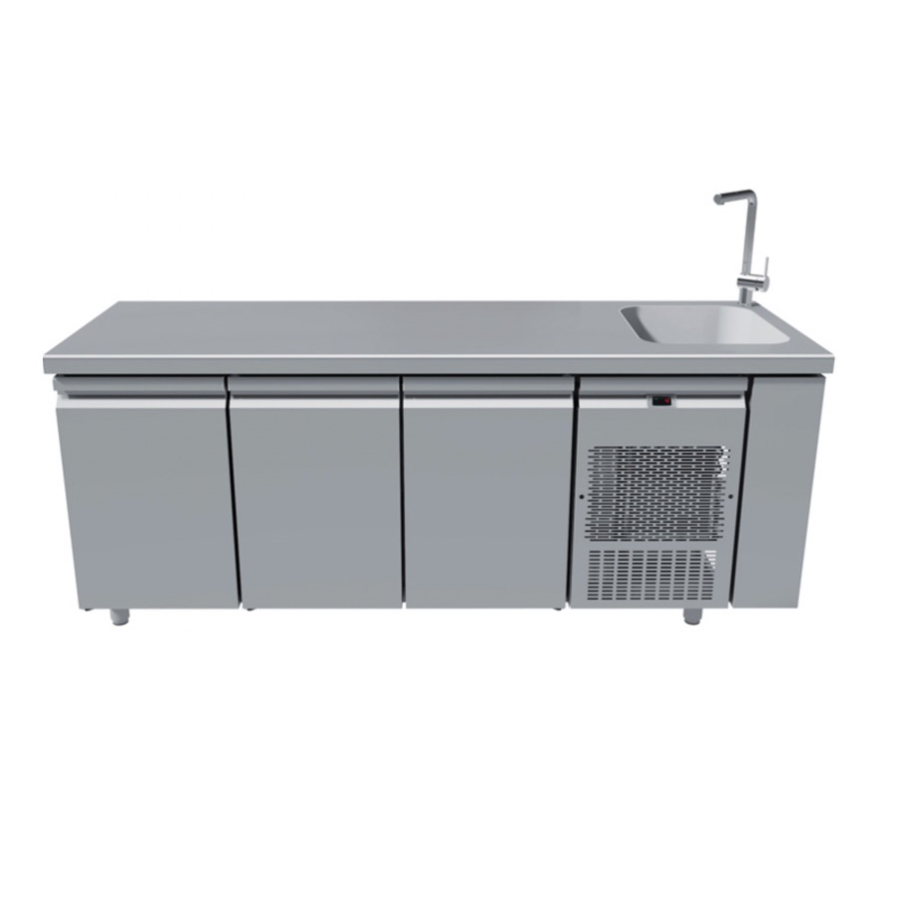 3 DOORS REFRIGERATED COUNTER WITH SINK