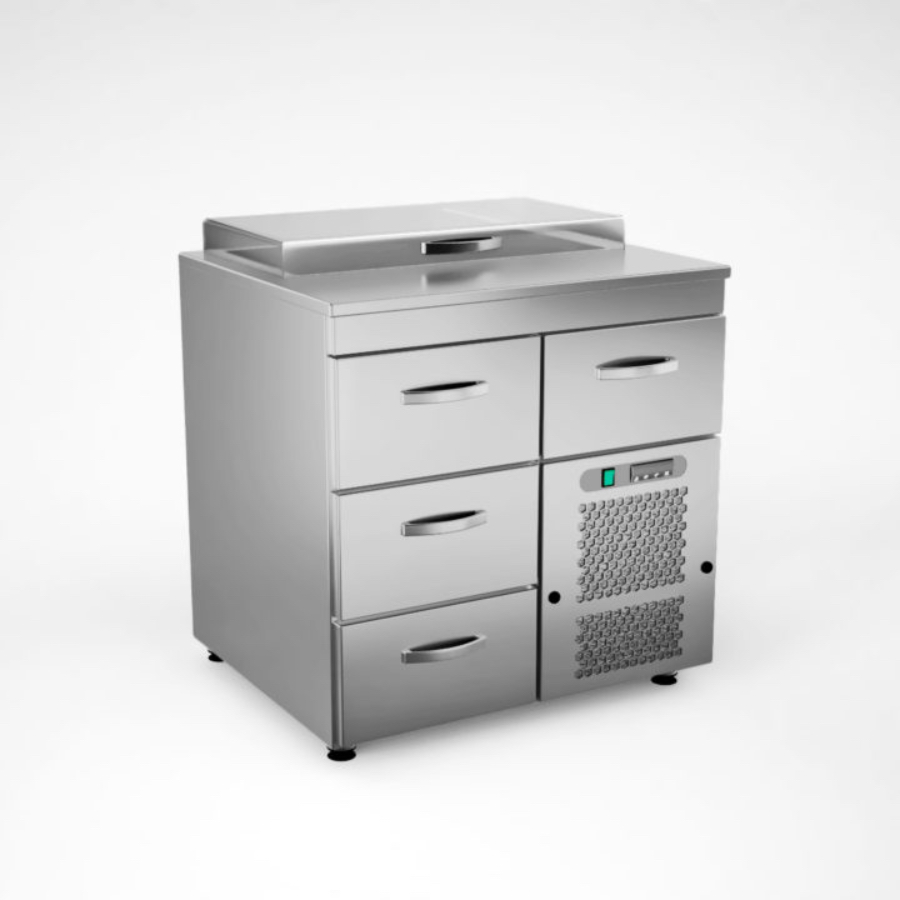 COOLING PREPARATION COUNTER WITH 4 DRAWERS