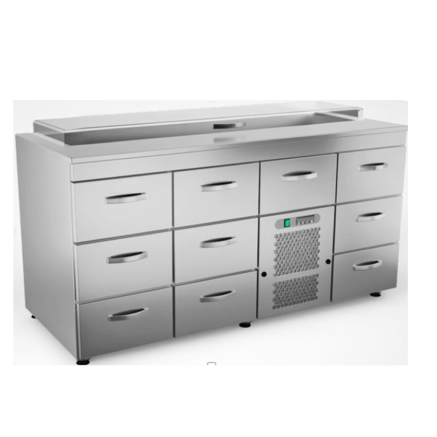COOLING PREPARATION COUNTER WITH 10 DRAWERS