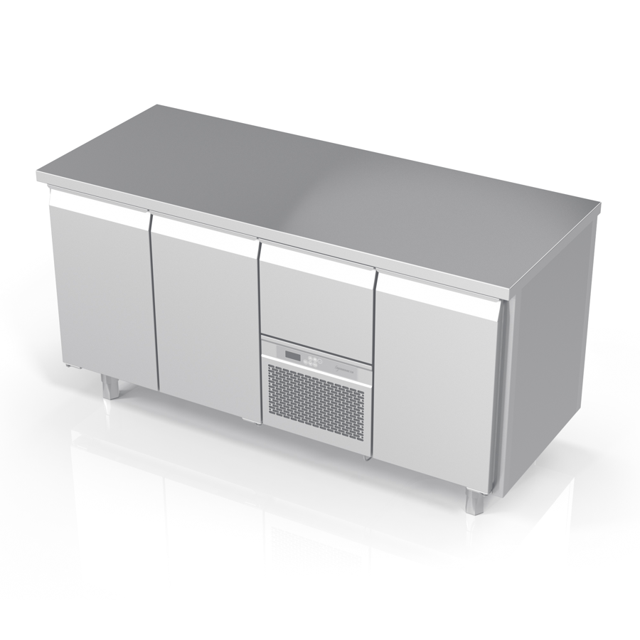 REFRIGERATED COUNTER WITH 3 DOORS + 1 DRAWER
