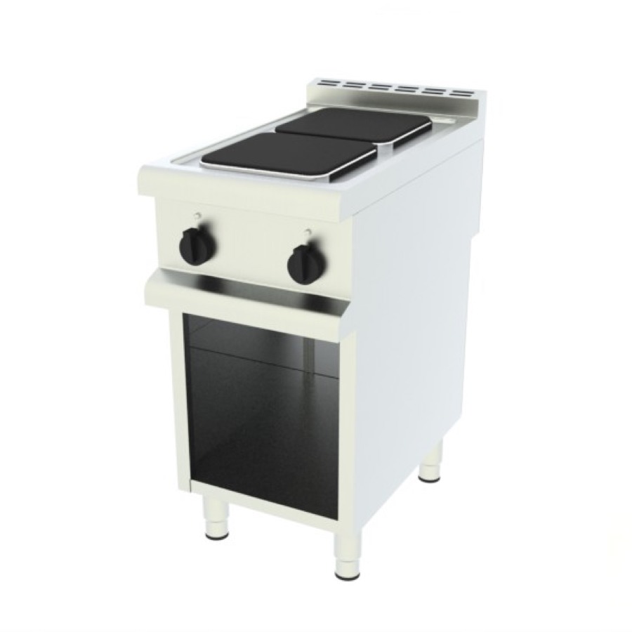 ELECTRIC RANGE WITH 2 SQUERE HOTPLATES OPEN BASE