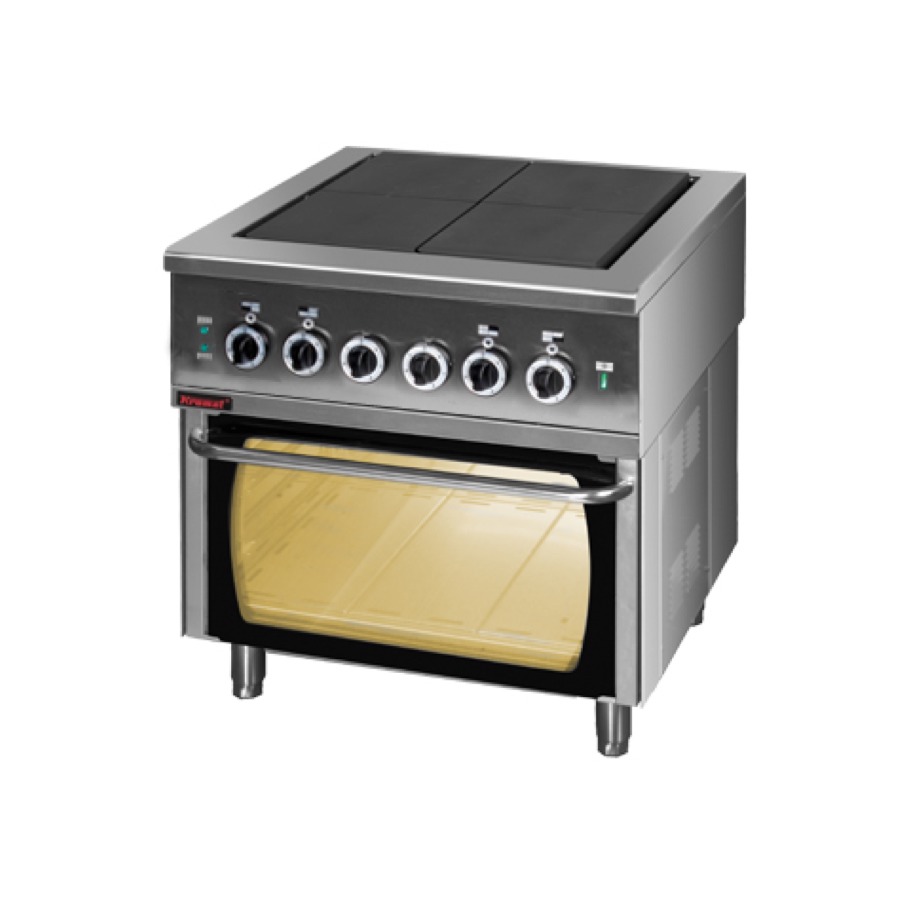 ELECTRIC RANGE 4 WITH PLATES WITH ELECTRIC OVEN GN 2/1