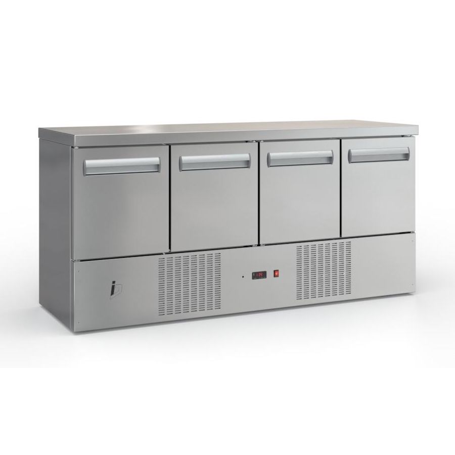 REFRIGERATED COUNTER 4 DOORS WITH COMPRESSOR IN BOTTOM