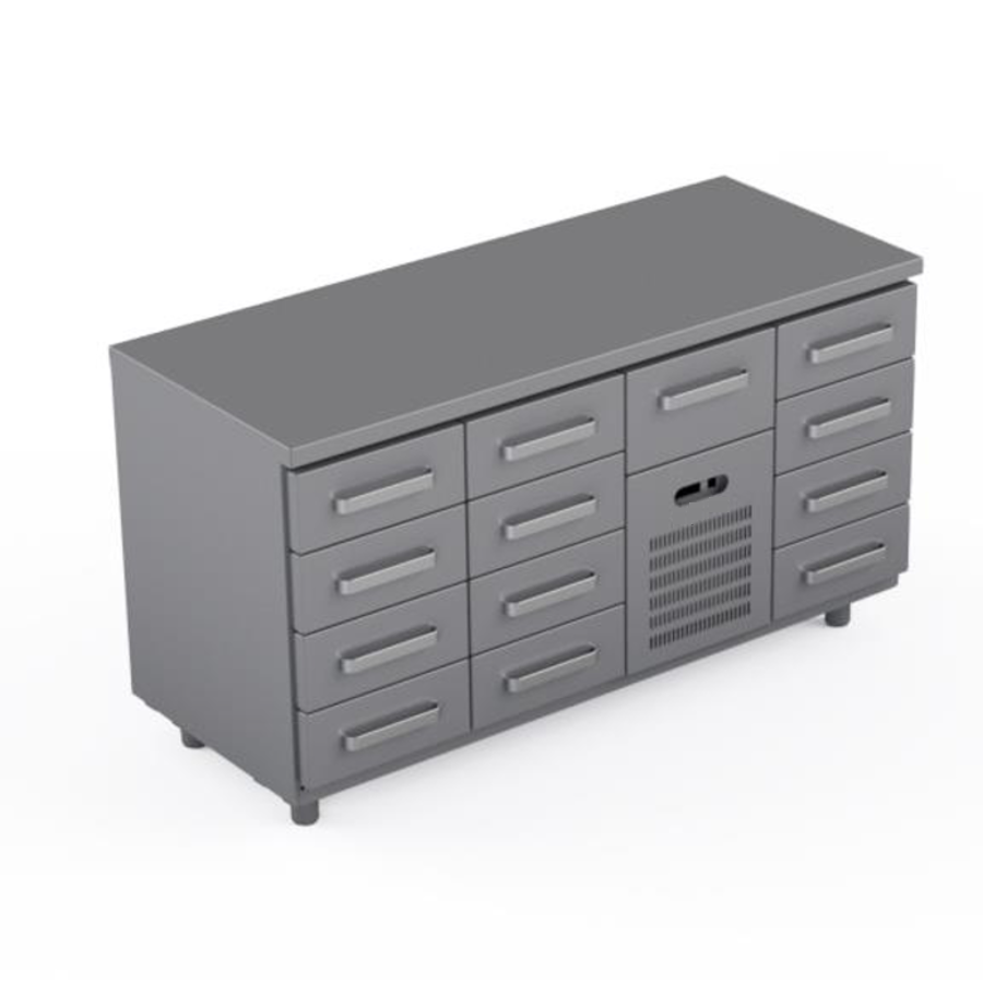 COOLING COUNTER WITH 13 DRAWERS
