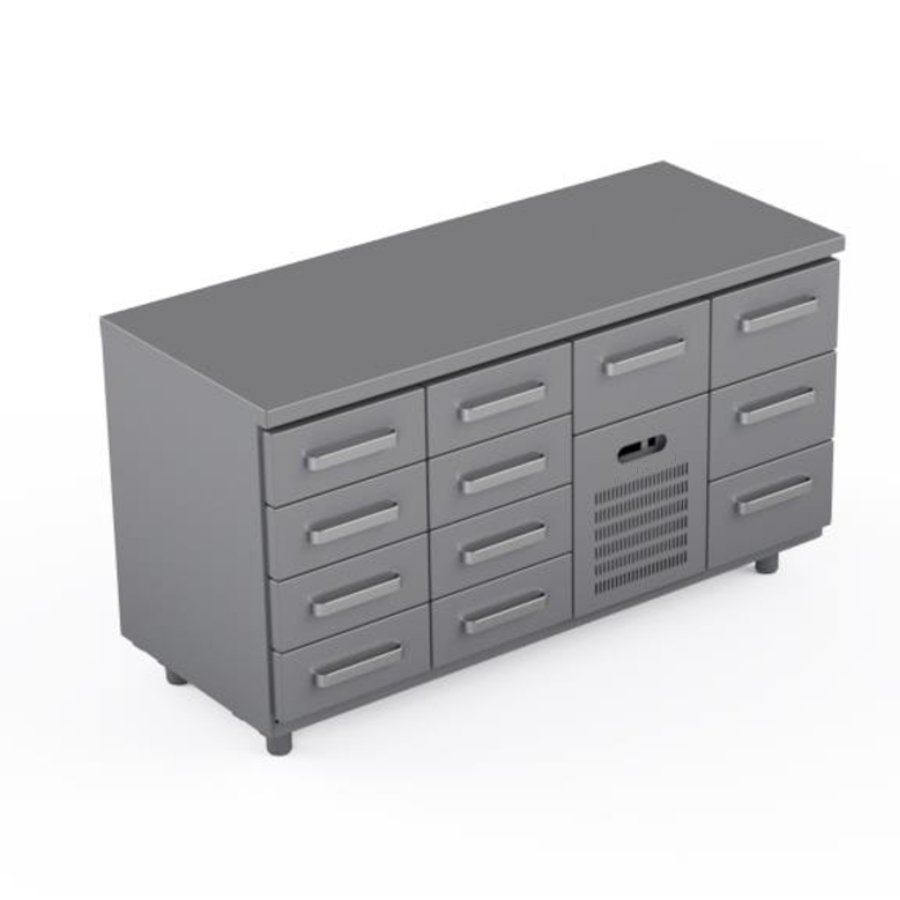 COOLING COUNTER WITH 12 DRAWERS