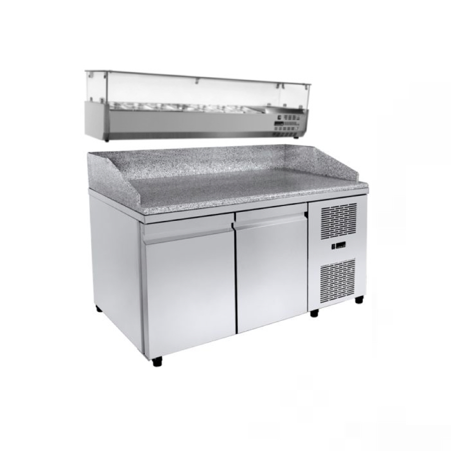 PIZZA PREPRATION COUNTER 2 DOORS WITH DISPLAY 5 x GN 1/3