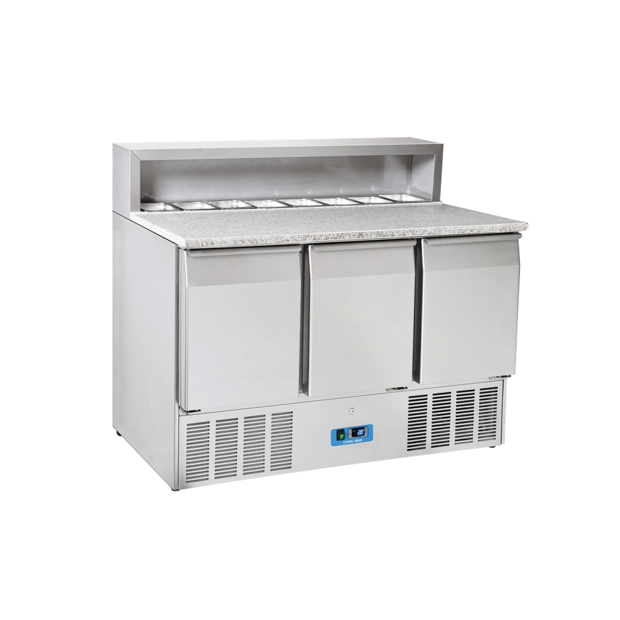REFRIGERATED PIZZA PREPARATION COUNTER WITH COLD WELL GN 1/6