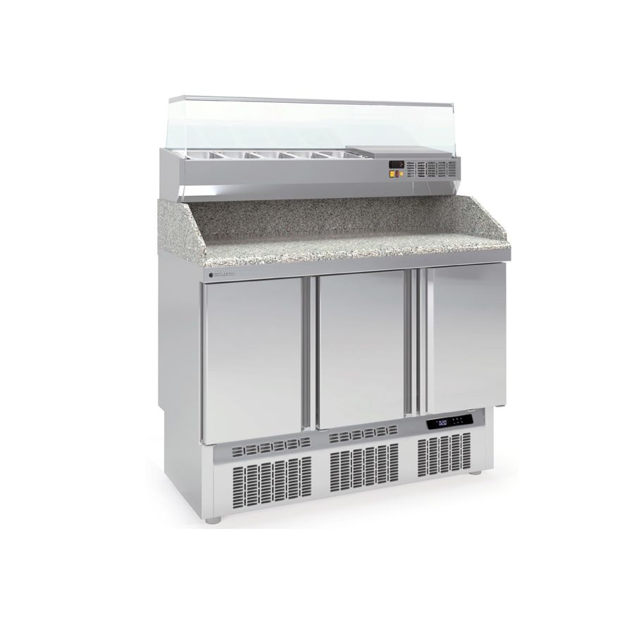 COOLING PIZZA PREPARATION COUNTER WITH 3 DOORS