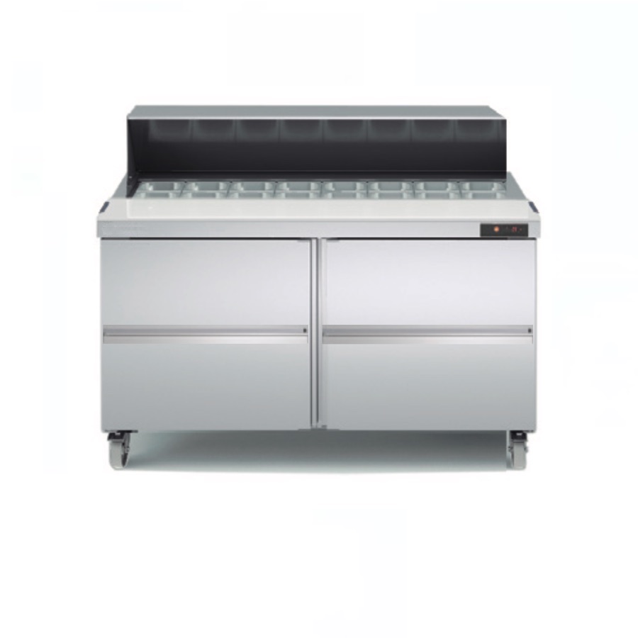 REFRIGERATED PREPARATION COUNTER  4 DRAWERS & COLD WELL