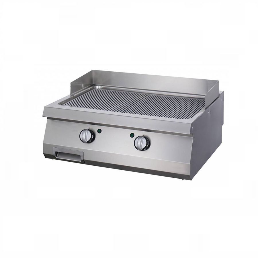 ELECTRIC FRYTOP 800*700 RIBED HARDCHROME