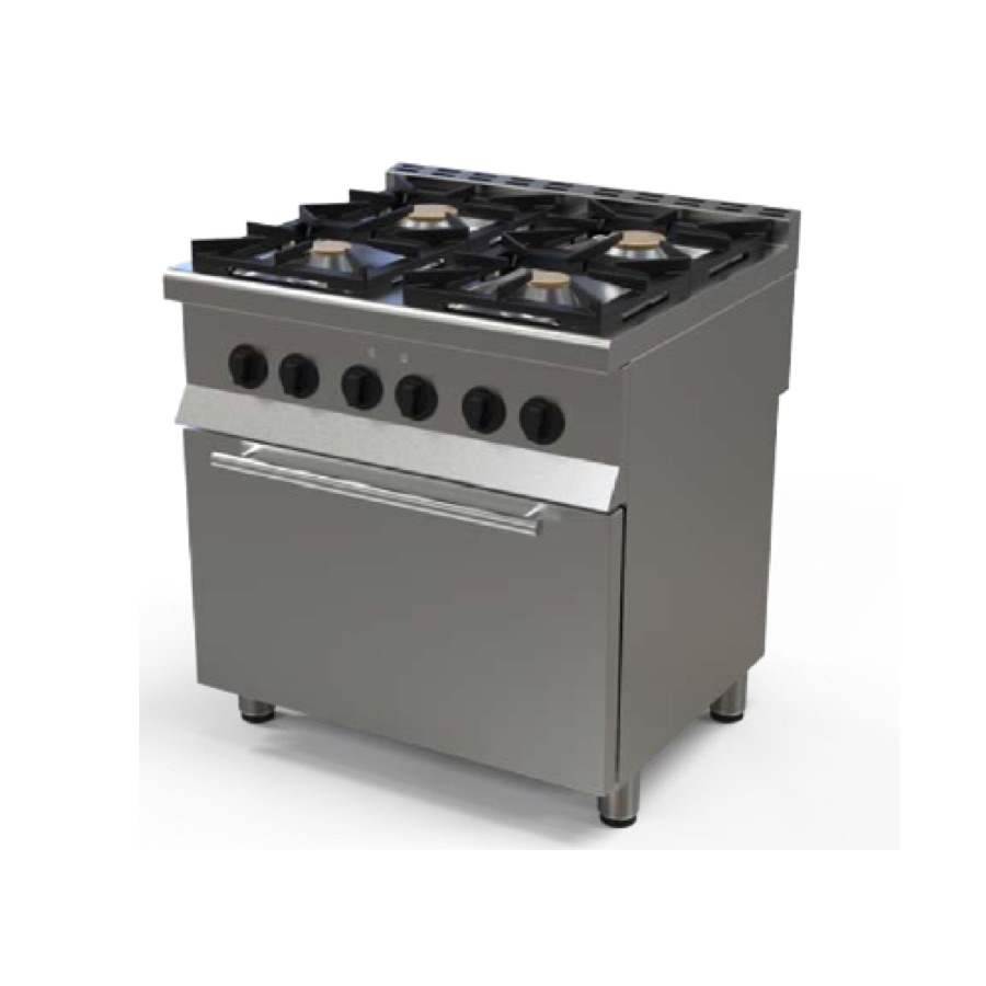 GAS RANGE 4 PLATES WITH ELECTRIC OVEN GN 2/1