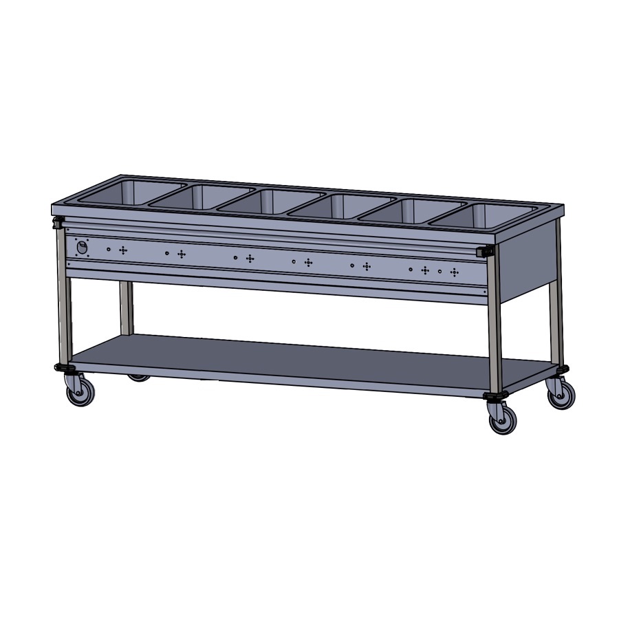 HEATED BAIN MARIE TROLLEY 6 GN 1/1