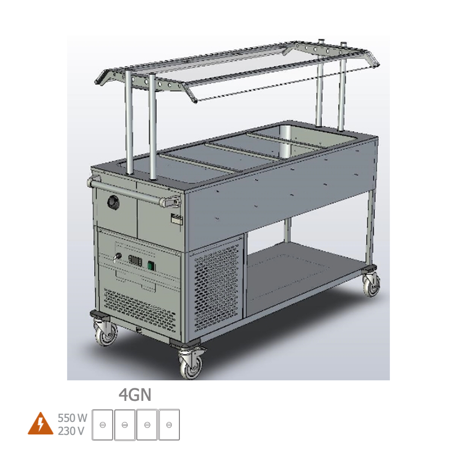 REFRIGERATED BAINMARIE TROLLEY 4 x GN 1/1