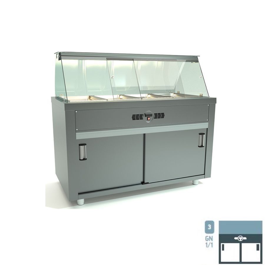 HEATED DISPLAY  BAINMARIE 3 x GN 1/1