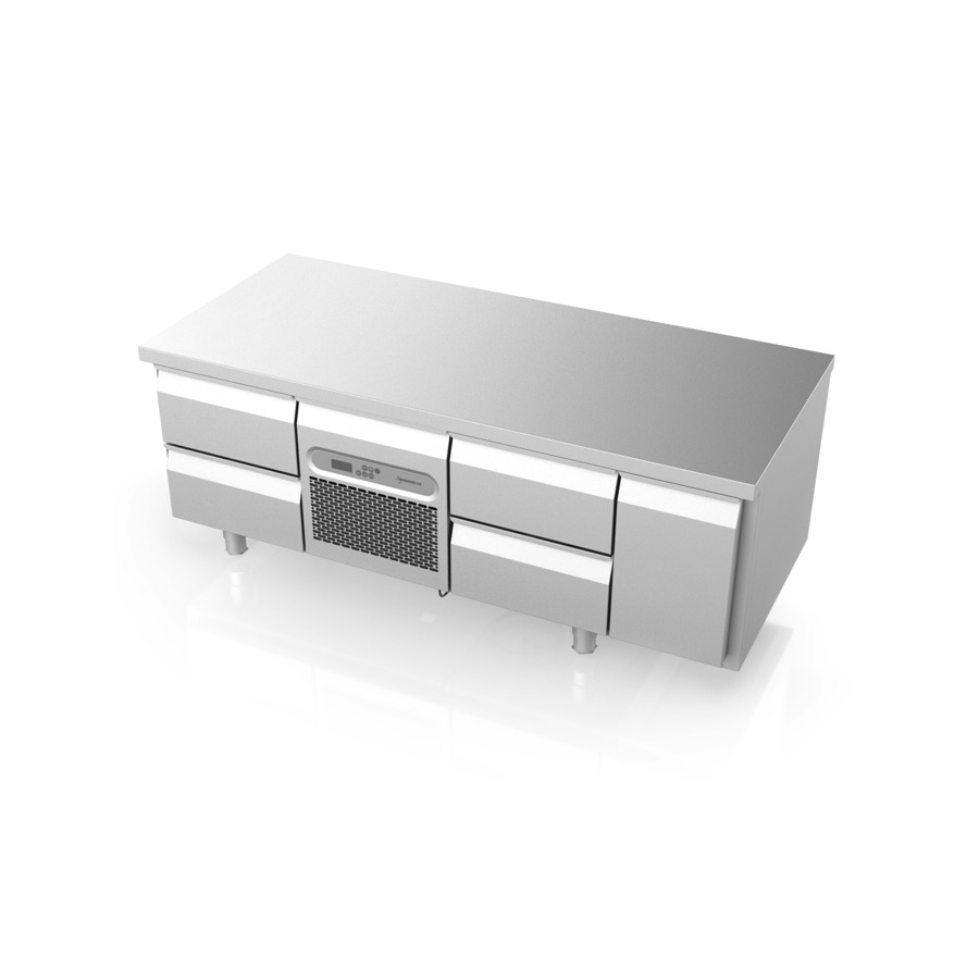LOW COOLING COUNTER / CHEF BASE 4 DRAWERS + 1 NEUTRAL DRAWER