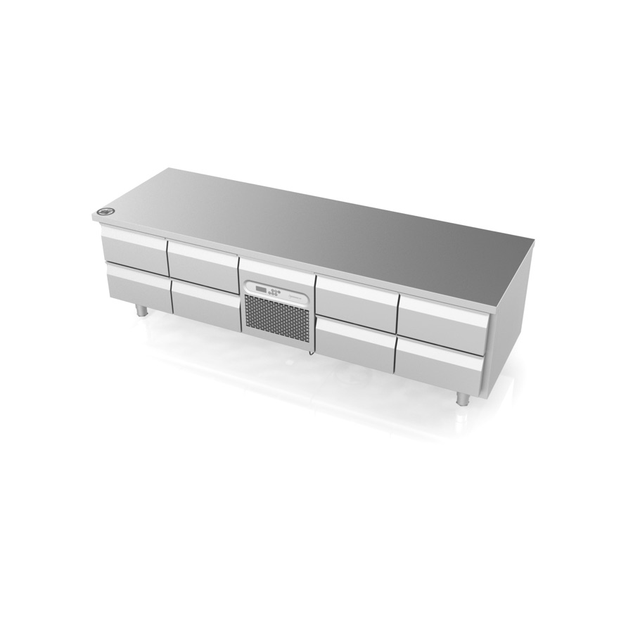 LOW COOLING COUNTER / CHEF BASE WITH 8 DRAWERS GN 1/1
