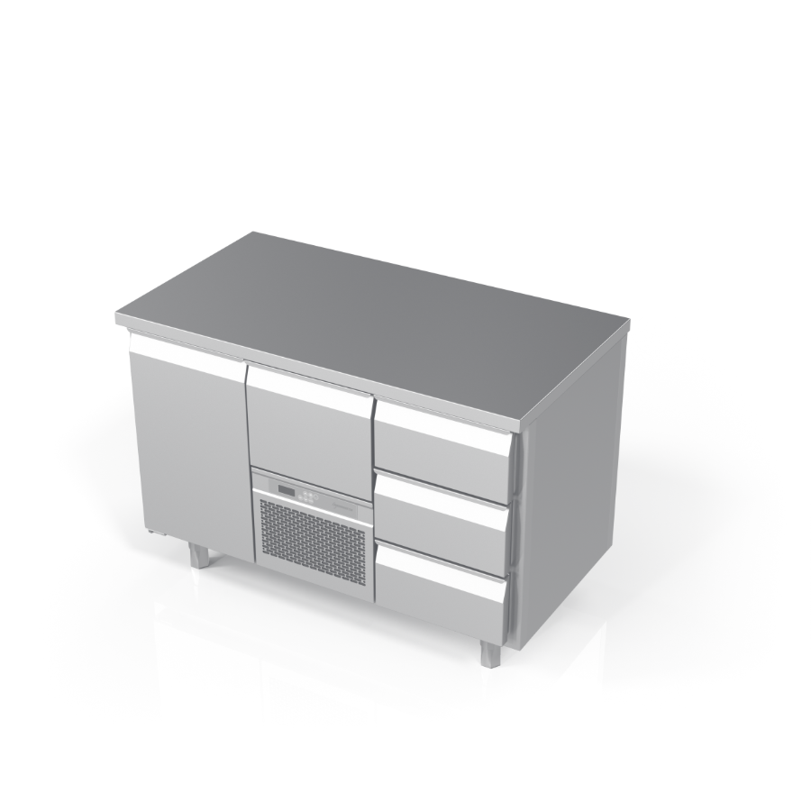 UNDECOUNTER FREEZER WITH 4 DRAWERS + 1 DOOR