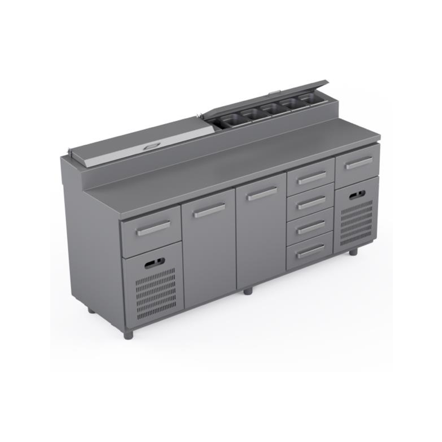 COOLING PREPARATION COUNTER 2 DOORS + 6 DRAWERS