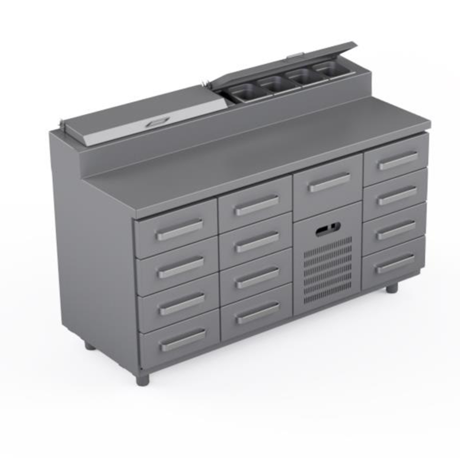 COOLING PREPARATION COUNTER WITH 13 DRAWERS