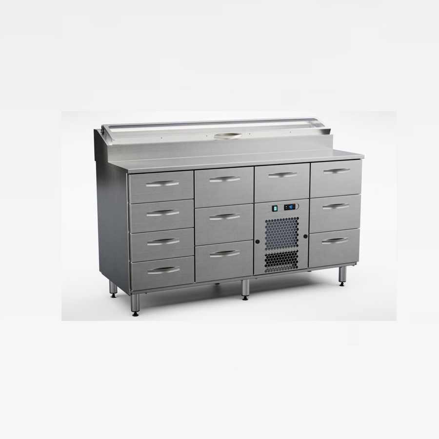 COOLING PREPARATION COUNTER WITH 11 DRAWERS GN 1/1