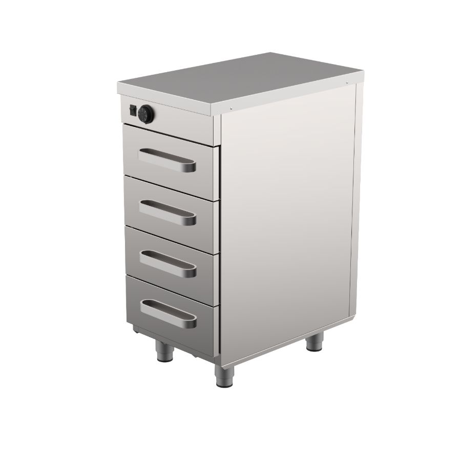 HEATED CUPBOARD WITH 4 DRAWERS