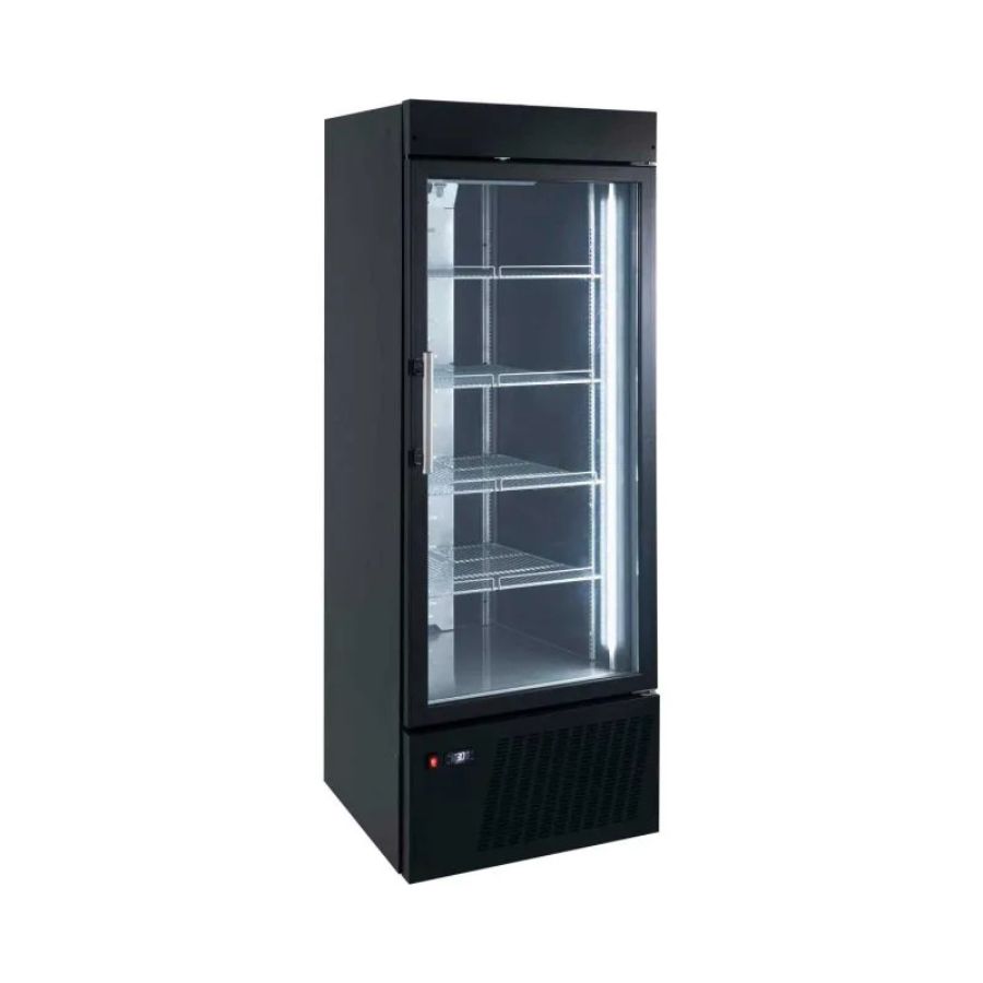 BLACK REFRIGERATED CABINET WITH 1 GLASS DOOR
