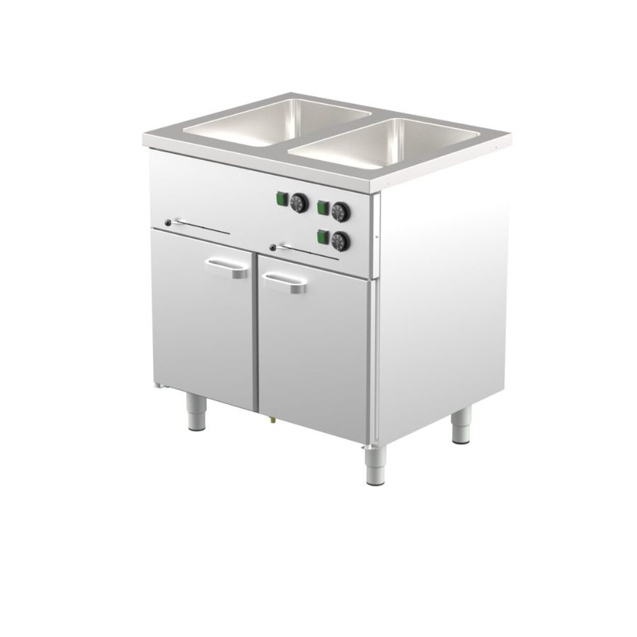 BAIN-MARIE WITH HEATED CUPBOARD GN2