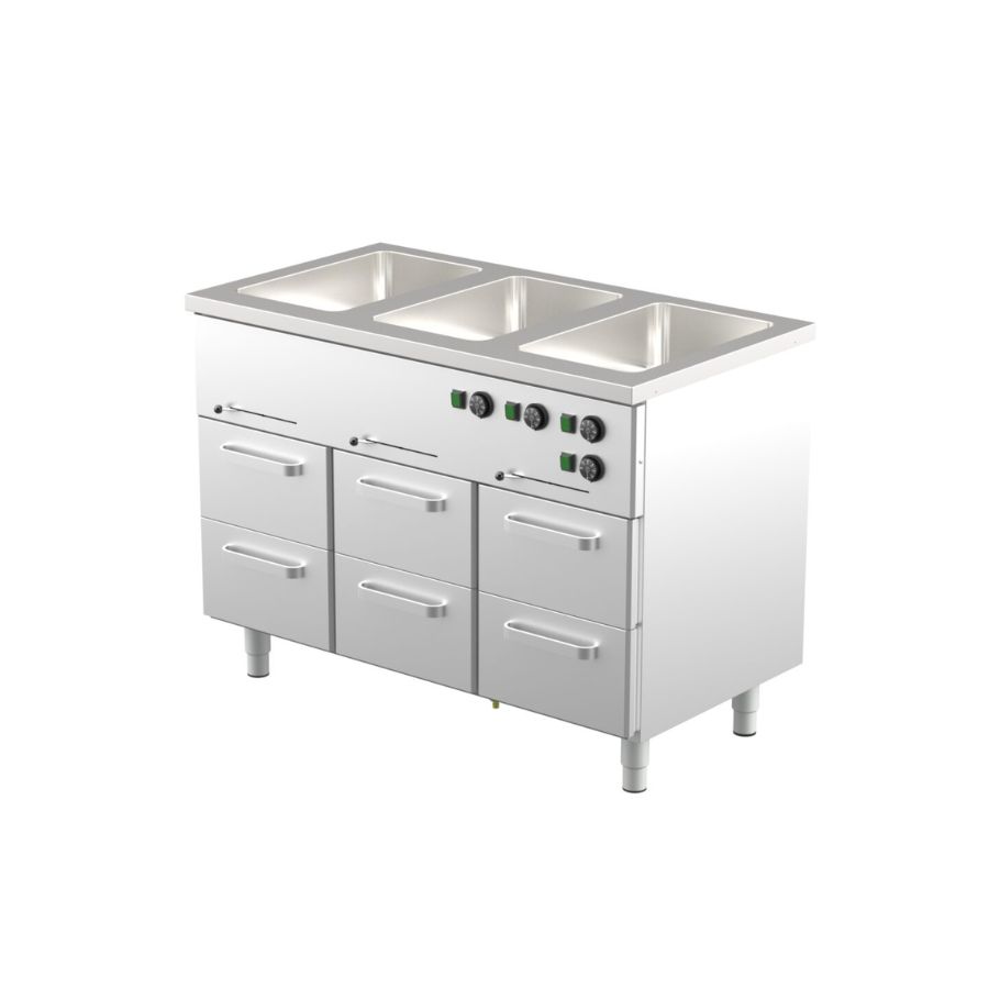 BAIN-MARIE WITH HEATED CUPBOARD 1GN