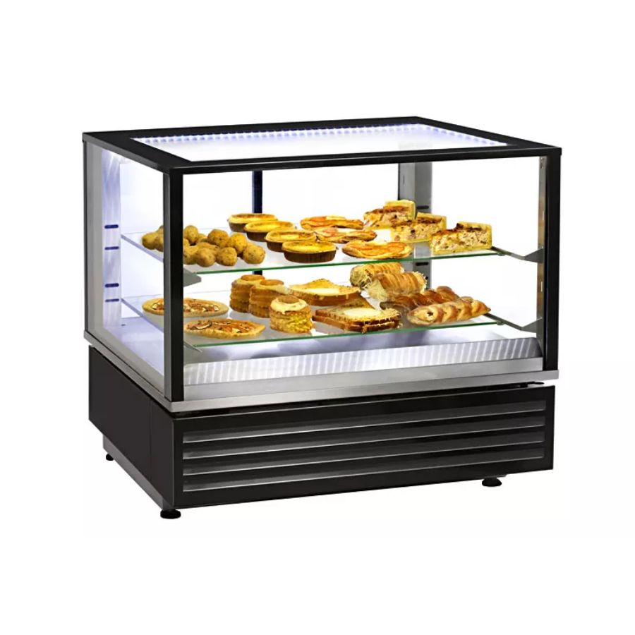 VENTILATED HEATED BLACK SHOWCASE - 2 GRIDS