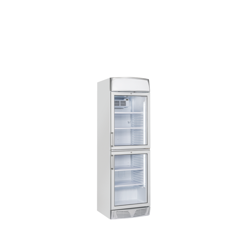 UPRIGHT DRINK COOLER (SPLIT DOOR) WITH ADVERTISING PANEL TMG 390C - 350 Lt
