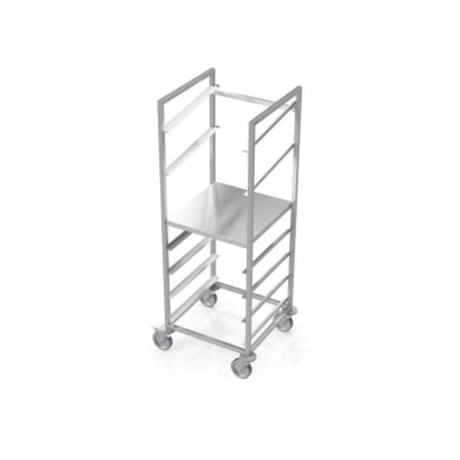 TROLLEY FOR DISHWASHER BASKETS WITH PLATE SHELF (VTBL7)
