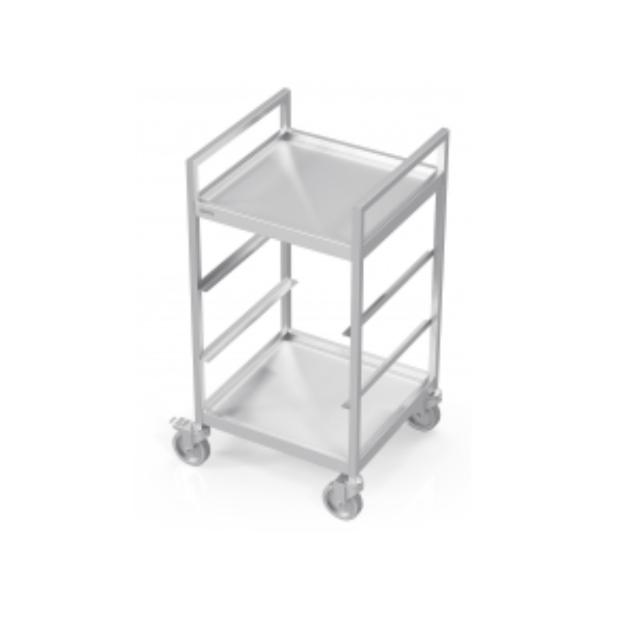 TROLLEY FOR DISHWASHER BASKETS WITH 2 PLATE SHELF (VTBL4)