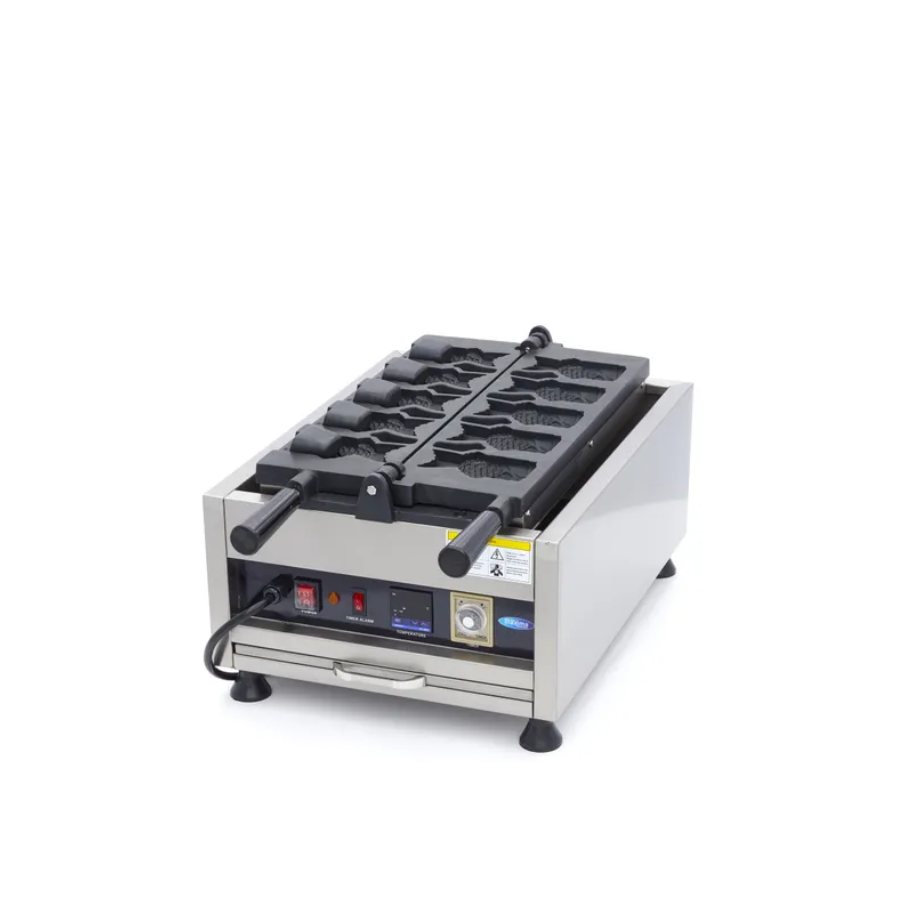 WAFFLE MAKER - 5 TAIYAKI / FISH SHAPES - ROTATABLE - DIGITAL