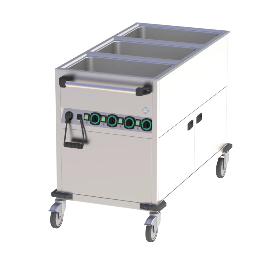 BAIN MARIE TROLLEY ELECTRIC GN 3-1/1 HEATED CUPBOARD CONTROLLERS ON SHORTER SIDE | RM - BMPK 3120 CSH
