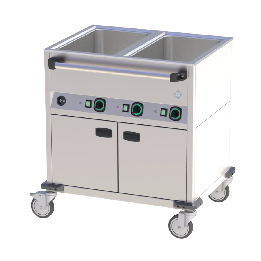 BAIN MARIE TROLLEY ELECTRIC GN 2-1/1 HEATED CUPBOARD CONTROLLERS ON LONGER SIDE | RM - BMPD 2120 CSH