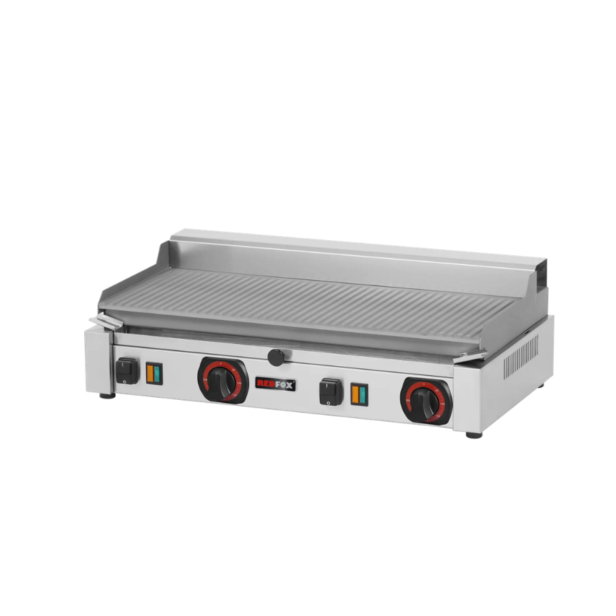 FRY-TOP GRIDDLE PLATE ELECTRIC GROOVED COUNTER TOP 230 V | REDFOX - PD 2020 RB