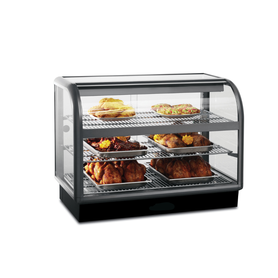 C6H/100B - SEAL 650 SERIES COUNTER-TOP CURVED FRONT HEATED MERCHANDISER – BACK-SERVICE – W 1000 MM – 2.02 KW