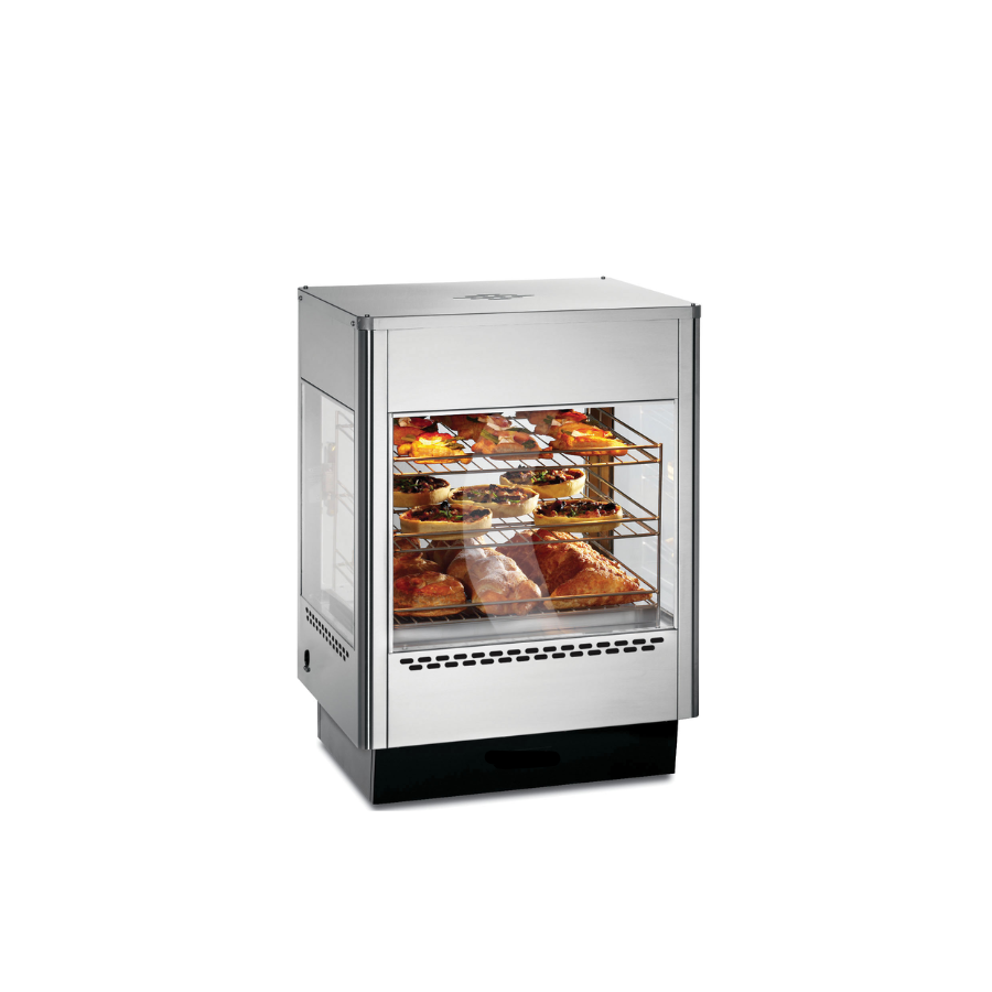 UMS50 - SEAL COUNTER-TOP UPRIGHT HEATED MERCHANDISER – STATIC RACK – SINGLE DOOR – W 562 MM – 1.4 KW