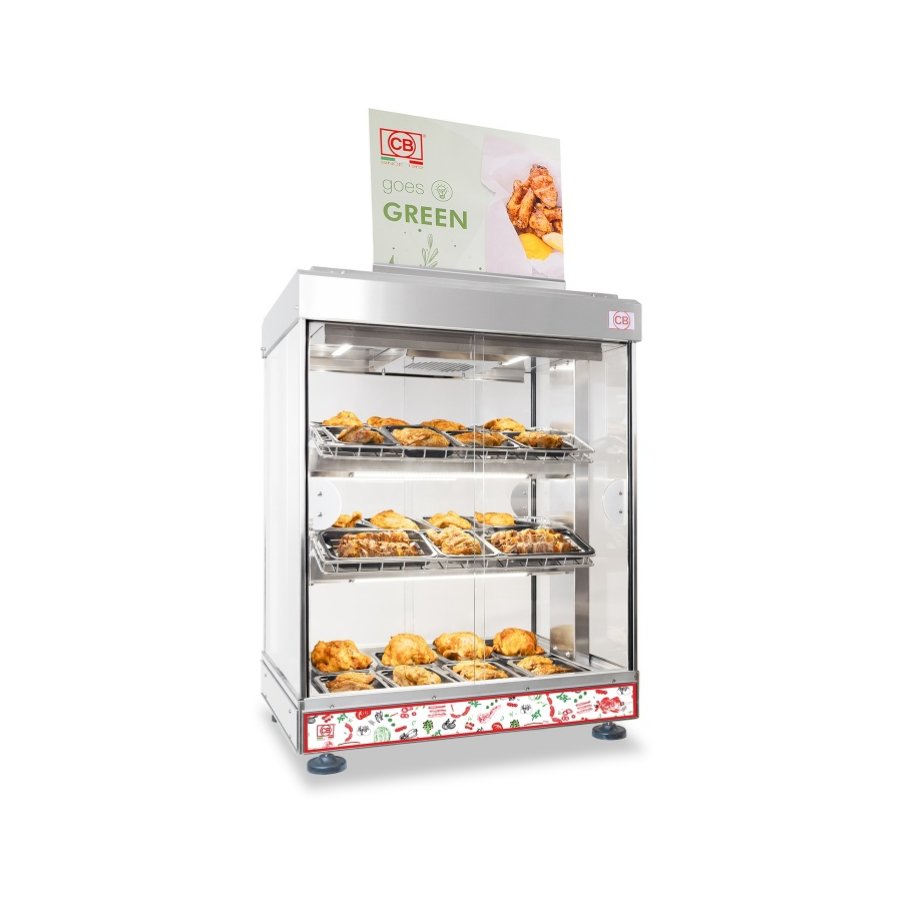 VENTILATED HOT TABLE-TOP DISPLAY COUNTER EVA 80/B LED