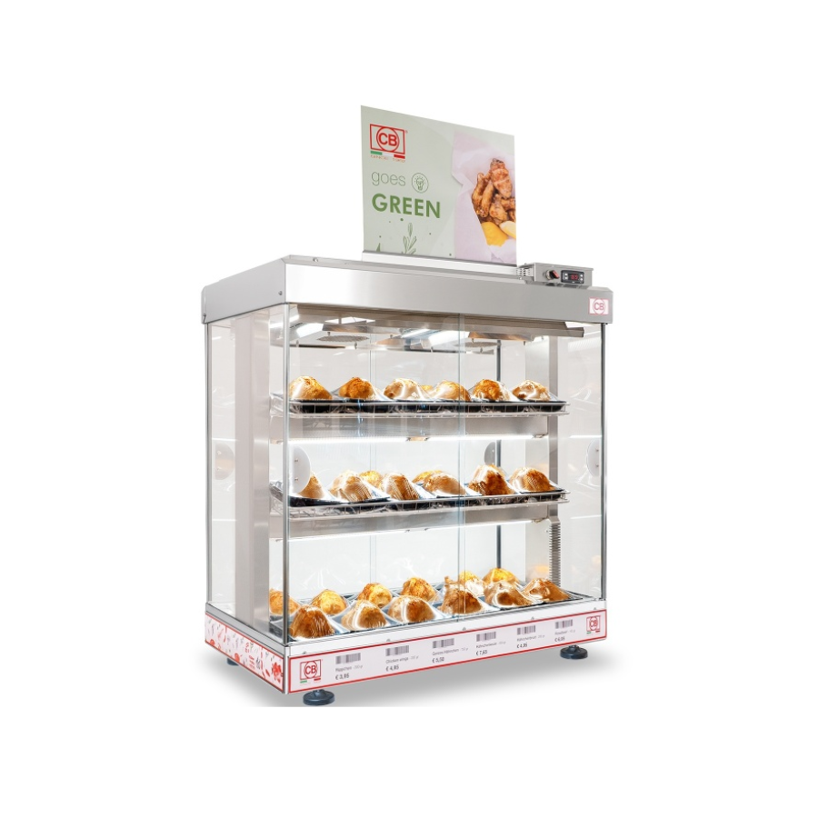 VENTILATED HOT TABLE-TOP DISPLAY COUNTER EVA 100/B LED