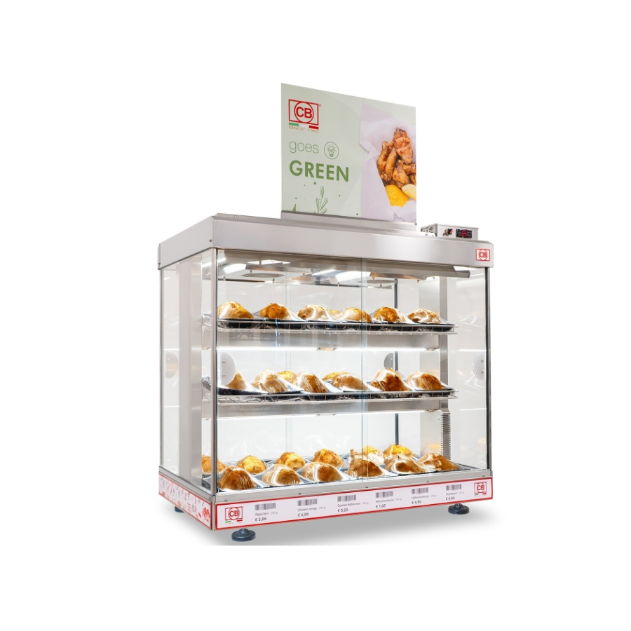 VENTILATED HOT TABLE-TOP DISPLAY COUNTER EVA 120/B LED